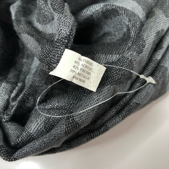 infinity Circle Grey Silver Shimmer Sparkle Leopard Cheetah Flower Light Scarf - Picture 8 of 11